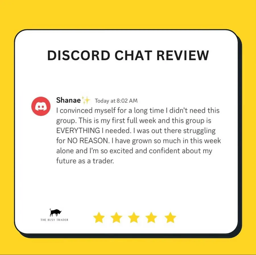 Discord screenshot: Shanae on her first full week in the group